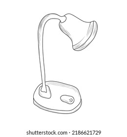 desk lamp lineart, outline drawing of an office lamp for coloring.
