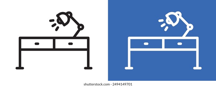 Escritorio con logotipo de la lámpara conjunto de Vector contorno