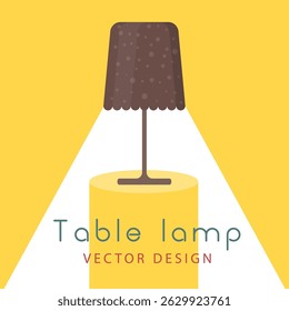 Desk lamp with metal shade and antique lightbulb for house energy concept in office or flat vector illustration decor design decorative electric equipment element bright power

