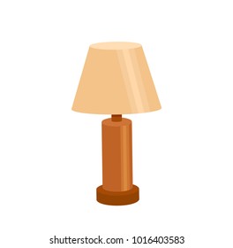 Desk lamp modern cartoon colorful vector illustration. Table bulb office workplace design element in flat style isolated on white background. The flow of light. Icon for business and education.