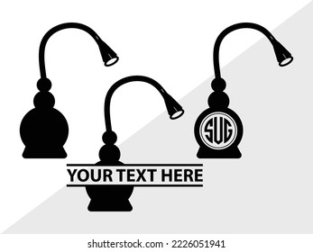 Desk Lamp Monogram Printable Vector Illustration