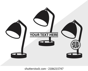 Desk Lamp Monogram SVG Printable Vector Illustration