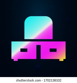 Escritorio con icono de nolan lámpara. Línea delgada simple, contorno vectorial de iconos de muebles para ui y ux, sitio web o aplicación móvil