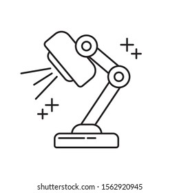 desk lamp office line icon style vector illustration