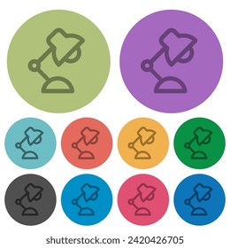 Kontur der Destillationslampe dunkle, flache Symbole auf buntem Hintergrund