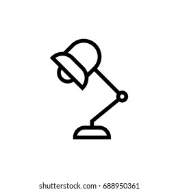 Desk lamp outline icon illustration isolated vector sign symbol