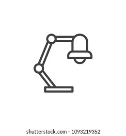 Desk lamp outline icon. linear style sign for mobile concept and web design. Reading lamp simple line vector icon. Symbol, logo illustration. Pixel perfect vector graphics