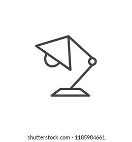 Desk lamp outline icon. linear style sign for mobile concept and web design. Table lamp simple line vector icon. Symbol, logo illustration. Pixel perfect vector graphics