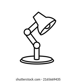 Desk lamp outline illustration vector isolated. Study lamp icon.