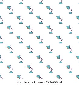 Desk lamp pattern in cartoon style. Seamless pattern vector illustration