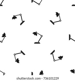 Desk lamp pattern repeat seamless in black color for any design. Vector geometric illustration