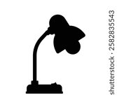 Desk Lamp Silhouette. Black and White Icon Design Elements on Isolated White Background
