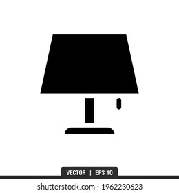 Vector de icono de silueta de lámpara de escritorio, plantilla de logotipo de ilustración en estilo de moda. Idóneo para muchos fines.