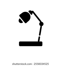 Desk lamp with silhouette shape, stationery, monochrome, glyph