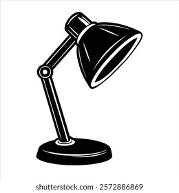  desk lamp silhouette vector art and illustration 