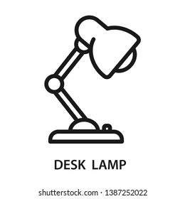 Desk lamp. Simple line icon. Isolate on white background.