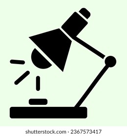 Desk lamp solid icon. Table lamp for reading and studying glyph style pictogram on white background. School and knowledge signs for mobile concept and web design. Vector graphics