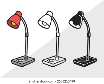 Ilustración de vectores imprimibles SVG con lámpara de escritorio