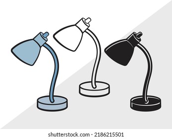 Desk Lamp SVG Printable Vector Illustration