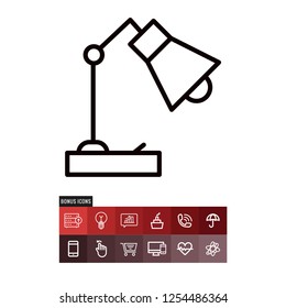 Desk lamp vector icon