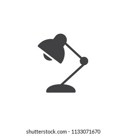 Desk lamp vector icon. filled flat sign for mobile concept and web design. Table lamp simple solid icon. Symbol, logo illustration. Pixel perfect vector graphics