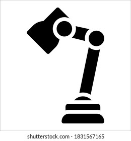 Icono vectorial de lámpara de escritorio. signo plano relleno para concepto móvil y diseño web. Icono de glifo de lámpara flexible. Símbolo, ilustración del logotipo.