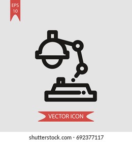 Desk lamp vector icon, illustration symbol
