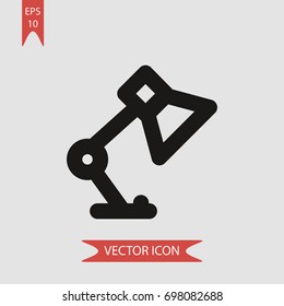Desk lamp vector icon, illustration symbol