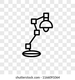Desk lamp vector icon isolated on transparent background, Desk lamp logo concept