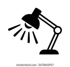 Icono de Vector de la lámpara de escritorio - Silueta minimalista de la iluminación del hogar y de la oficina

