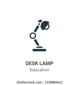 Desk lamp vector icon on white background. Flat vector desk lamp icon symbol sign from modern education collection for mobile concept and web apps design.
