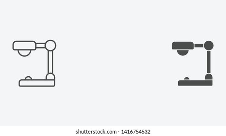 Desk lamp vector icon sign symbol