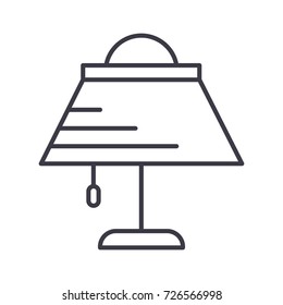 desk lamp  vector line icon, sign, illustration on background, editable strokes