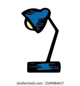 Desk lamp vector sketch icon. Desktop light hand drawn symbol