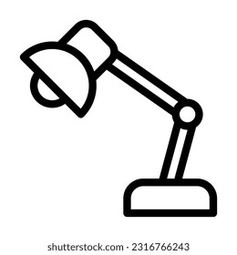 Desk Lamp Vector Thick Line Icon For Personal And Commercial Use.
