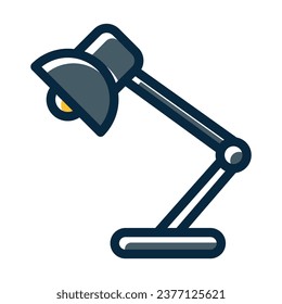Desk Lamp Vector Thick Line Filled Dark Colors Icons For Personal And Commercial Use.
