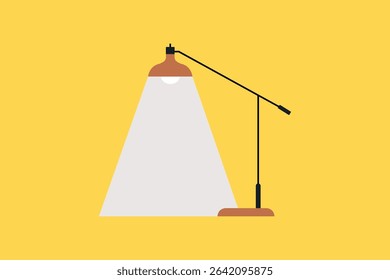 A desk lamp with warm glow, focus during working hours, customizable, vector, illustration