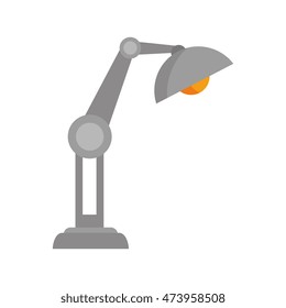 desk lamp work office  utensils workplace objects vector illustration