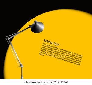 desk lamp with yellow light - vector