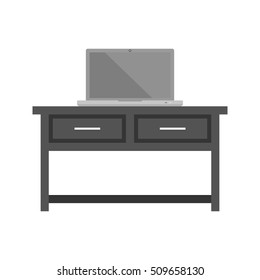 Desk and Laptop