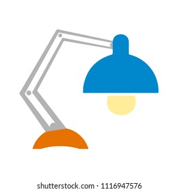 Desk Light Lamp Icon - Vector Spotlight Illustration - Electricity Object
