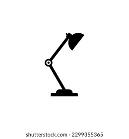 Desk light lamp icon vector illustration black and white silhouette design