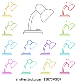 desk light lamp multi color icon. Simple thin line, outline vector of Education icons for UI and UX, website or mobile application