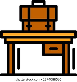Desk Line Filled Vector Icon Design