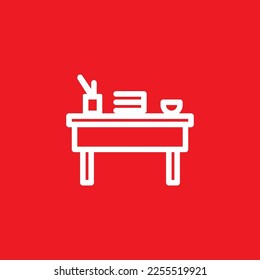 Desk line icon, App interface graphics resource, vector illustration.