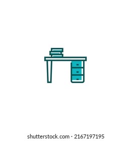 Desk line icon. linear style sign for mobile concept and web design. Outline vector icon. Symbol, logo illustration. Vector graphic