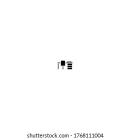 Schreibtischlogo-Icon-Design mit einfachem Line-Art-Stil