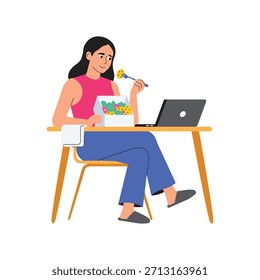 Vector de almuerzo de escritorio Ilustración plana EPS 10 Archivo