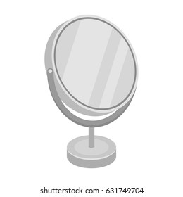 Desk mirror.Barbershop single icon in monochrome style vector symbol stock illustration web.