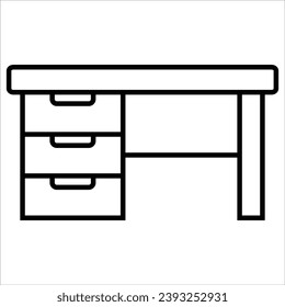 Desk, Office and coworking line icon